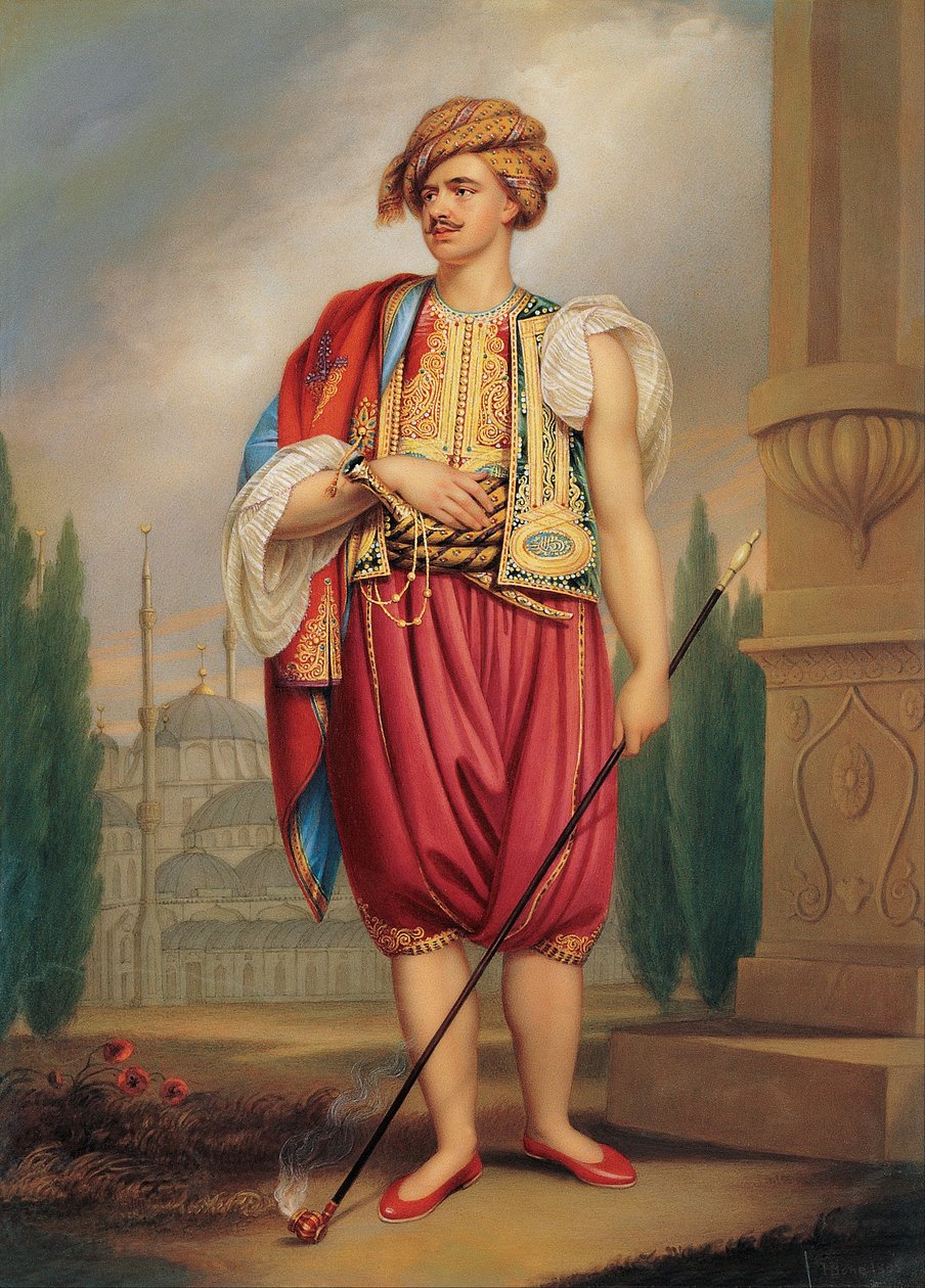 Ett porträtt av Thomas Hope i turkisk dräkt av Henry Pierce Bone