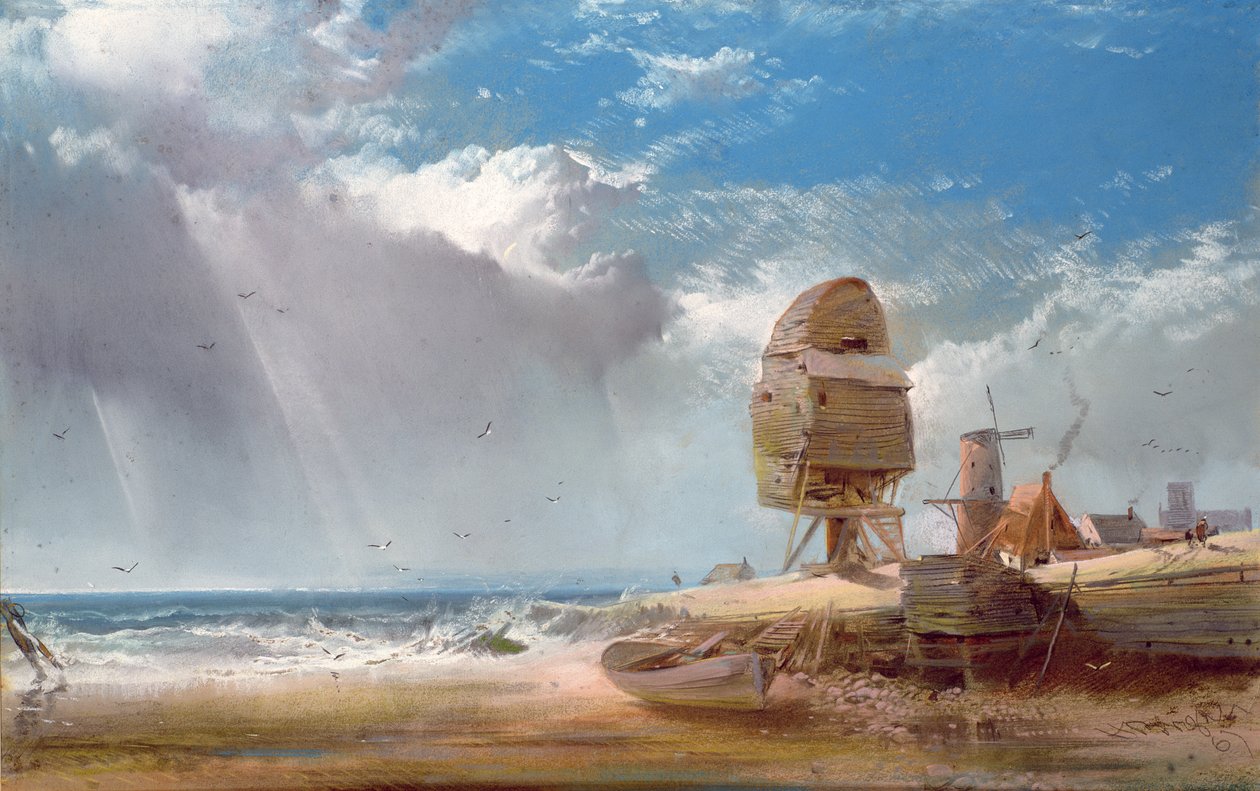En ruinerad kvarn nära Yarmouth av Henry Bright
