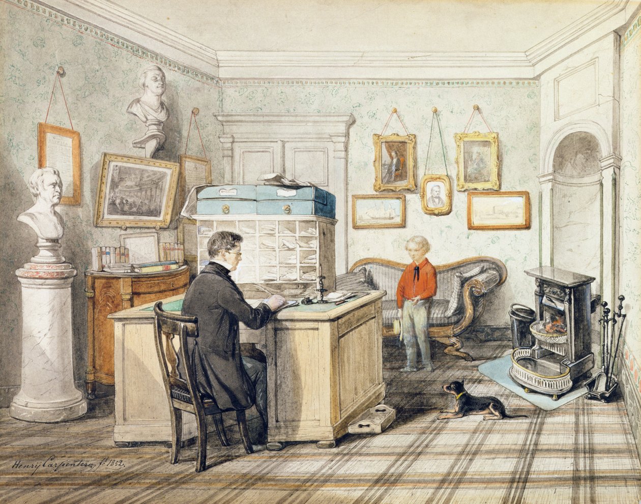 Interiör av ett kontor, 1852 av Henry Carpenter