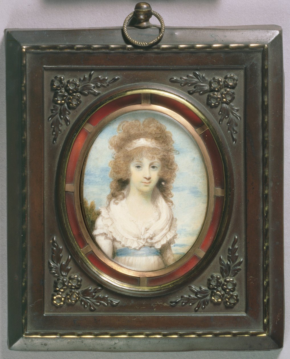 Porträtt miniatyr av Anna Maria Blunt, c.1795 av Henry Edridge