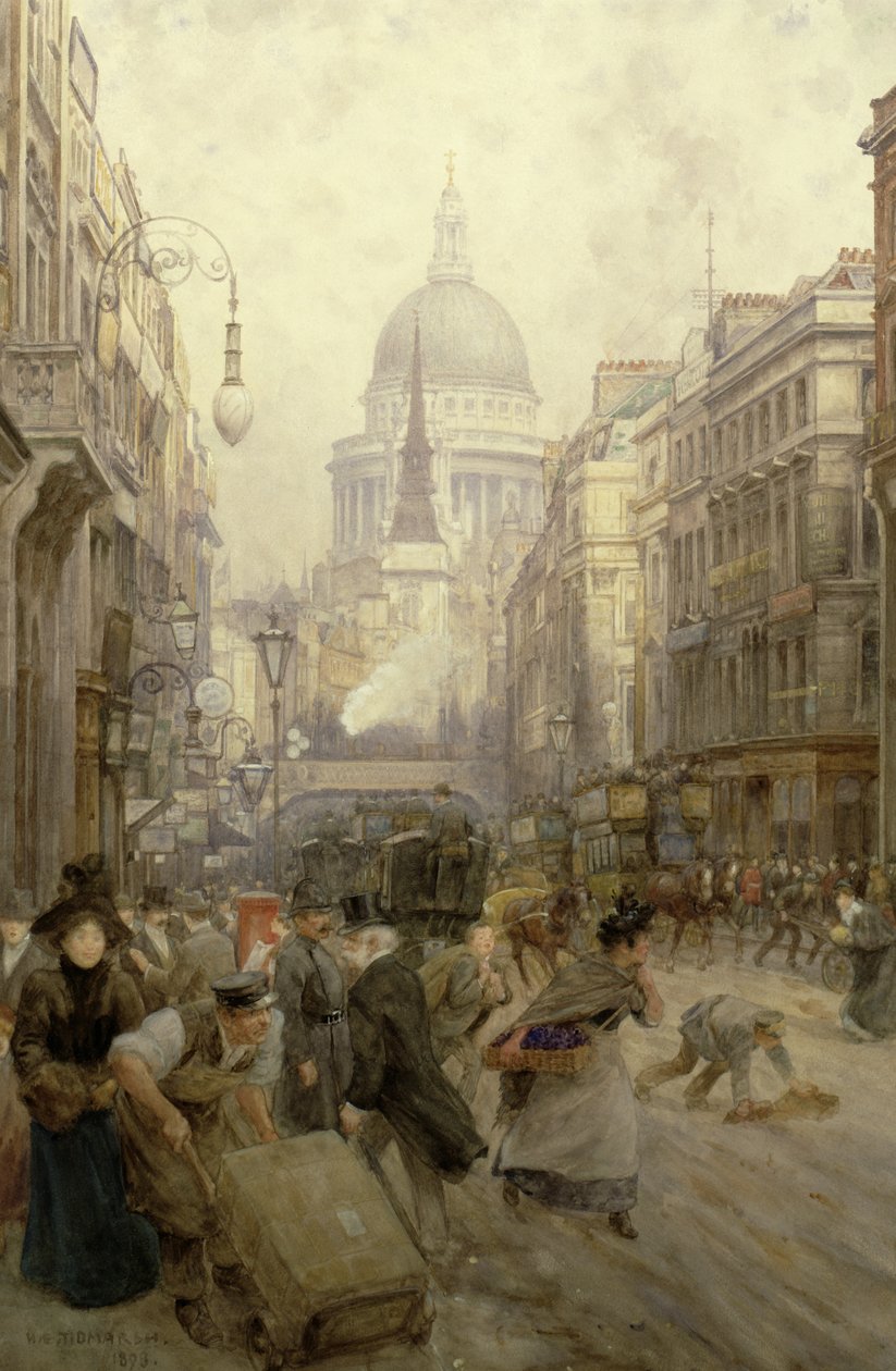 Fleet Street mot öster, 1898 av Henry Edward Tidmarsh
