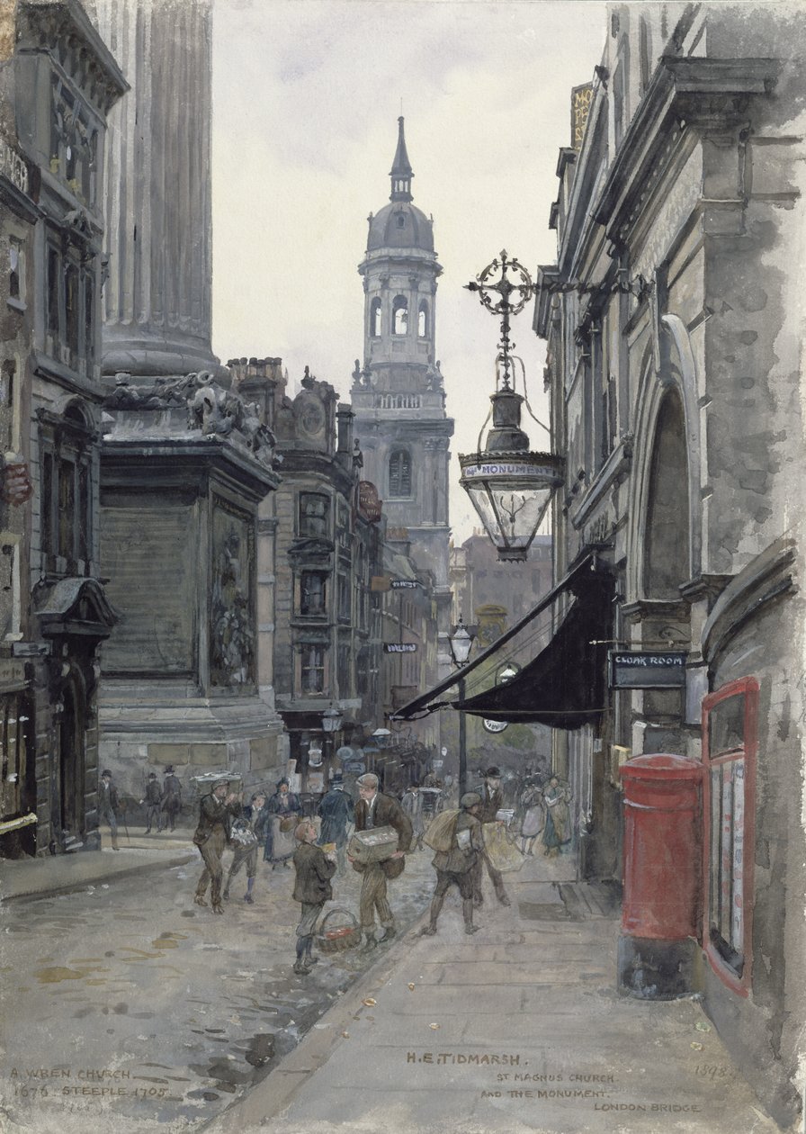 Monumentet och St Magnus kyrka av Henry Edward Tidmarsh