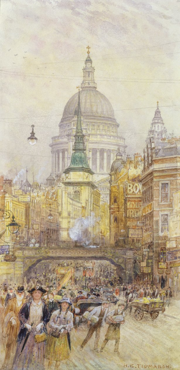 Vy över Fleet Street, ca 1920 av Henry Edward Tidmarsh
