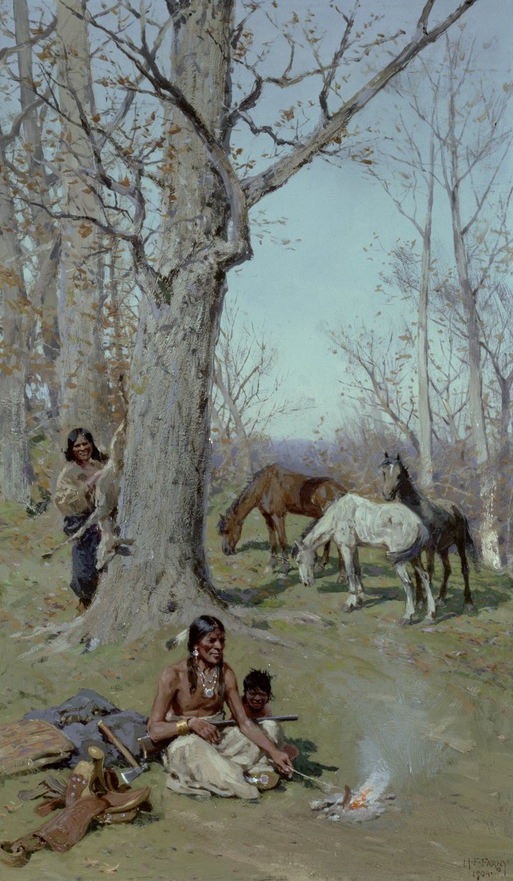 Pojkens frukost, 1904 av Henry Francois Farny