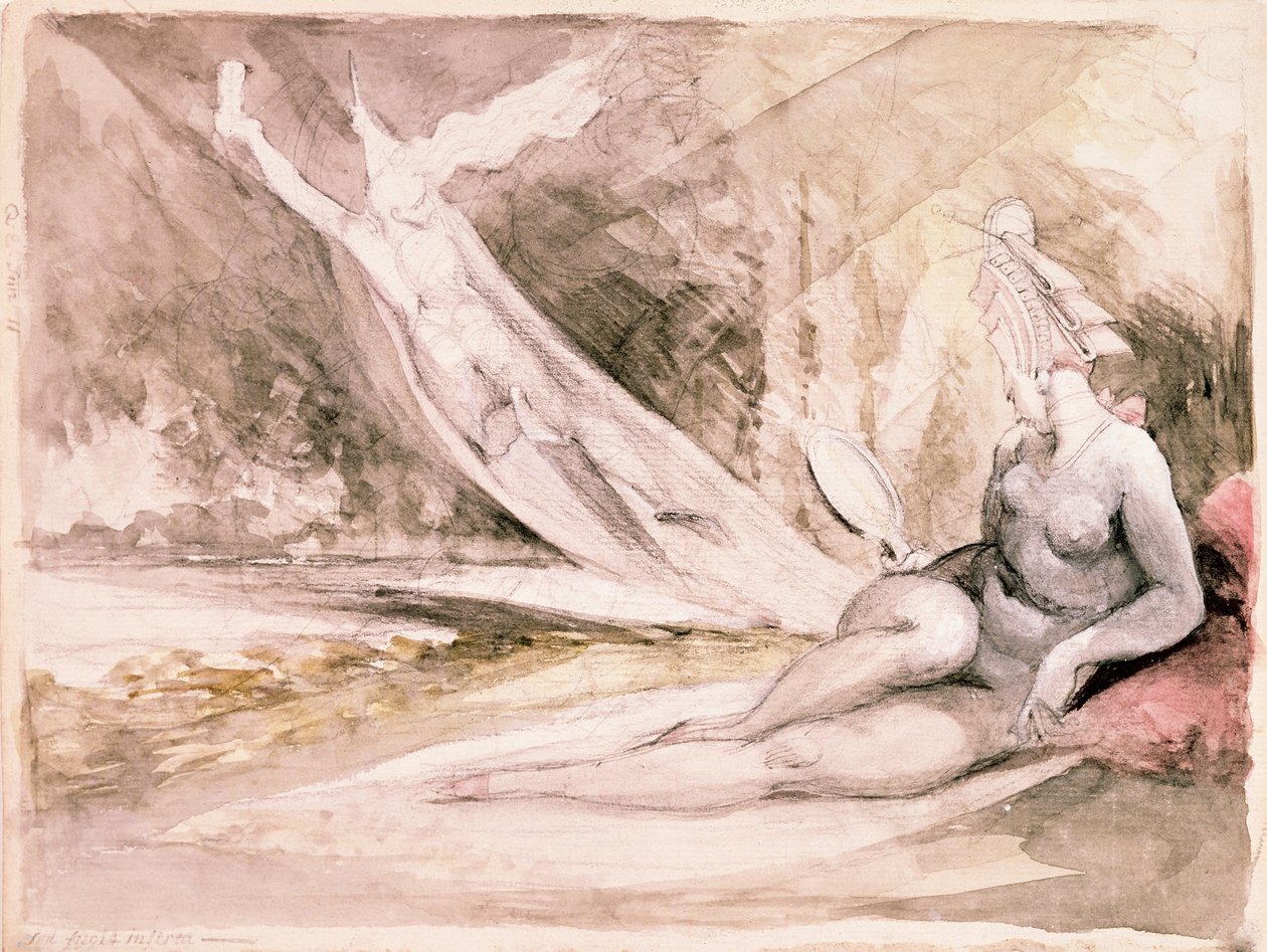 Allegorin om fåfänga, 1811 (penna, blyerts och wc på papper) av Johann Heinrich Füssli