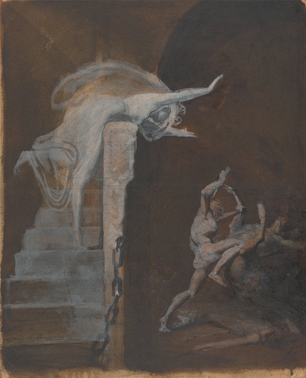 Ariadne tittar på Theseus kamp mot Minotaurus av Johann Heinrich Füssli