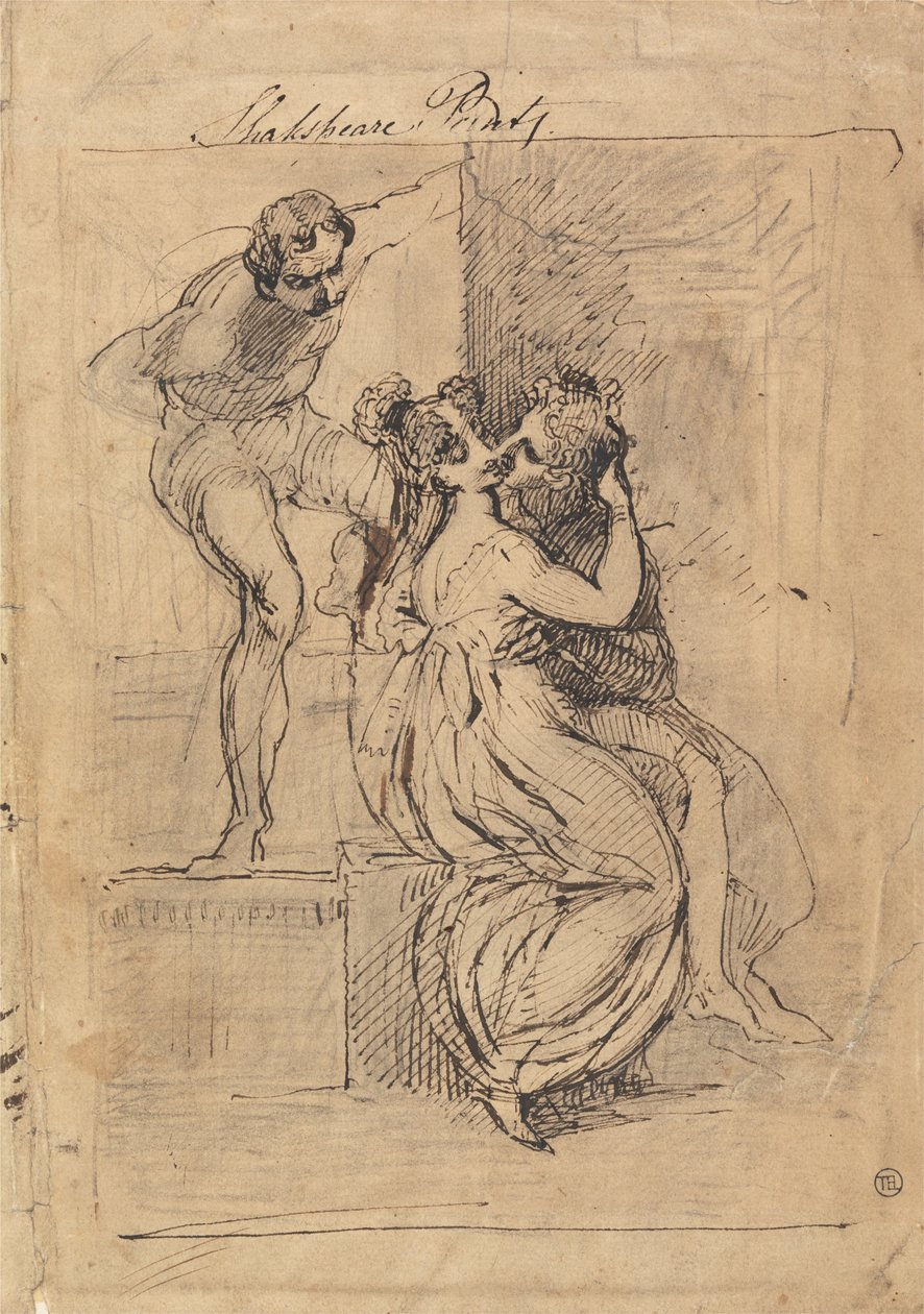 Figure Leaning over Stairs av Johann Heinrich Füssli