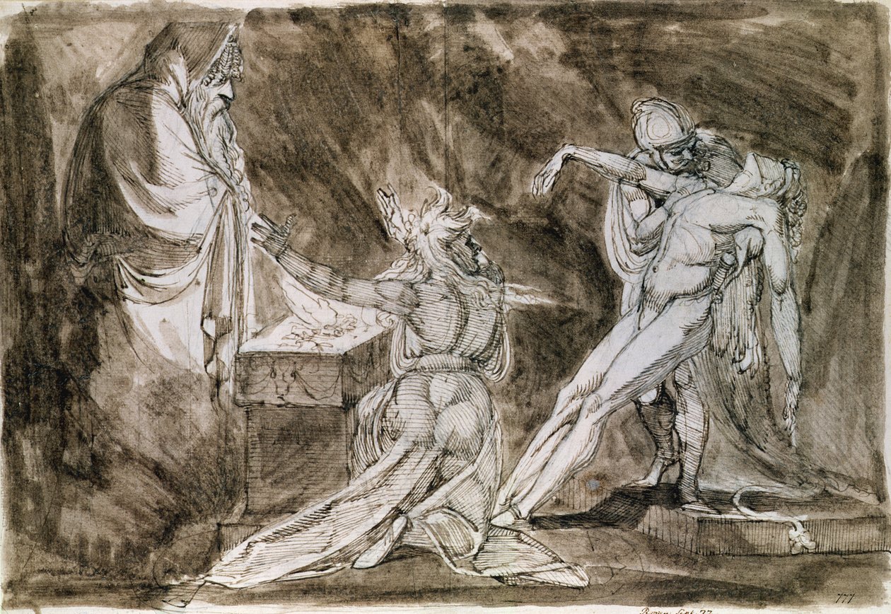 Studie för Saul och häxan från Endor av Johann Heinrich Füssli