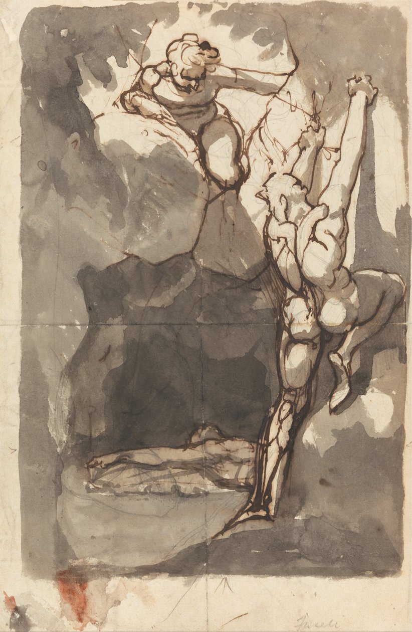 Studie för att hitta kroppen av Bassanio av Johann Heinrich Füssli