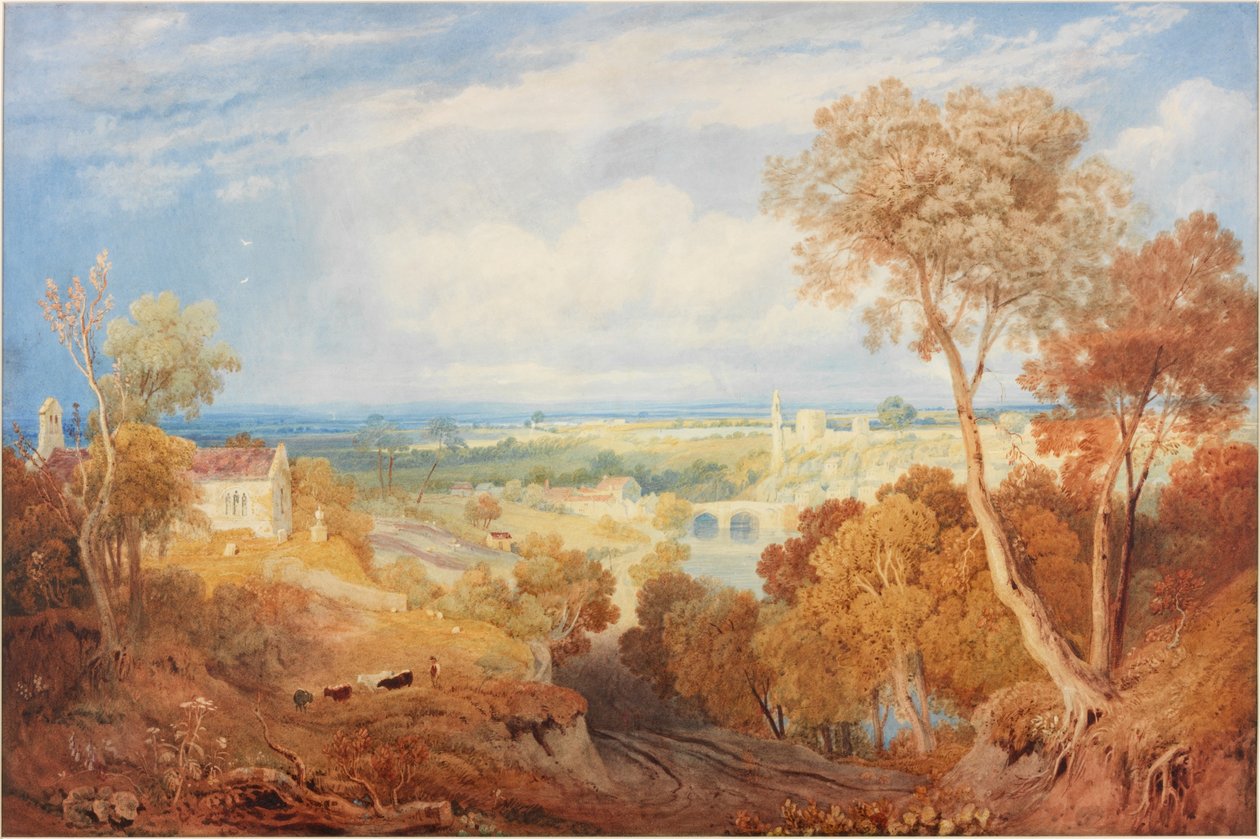 Barnard Castle (penna och akvarell på papper (på papper)) av Henry Gastineau