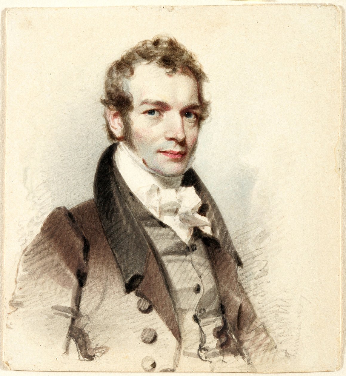 William Cullen Bryant (1794-1878), 1827 (akvarell, grafit och träkol med inslag av svart och brunt bläck samt vit gouache på papper) av Henry Inman