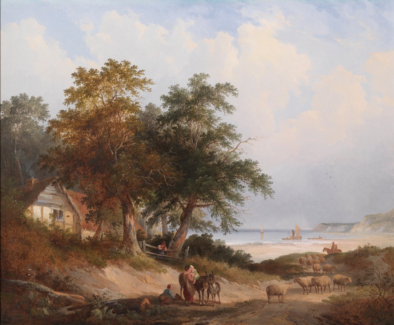 Ett kustlandskap, Isle of Wight av Edwin Henry Boddington