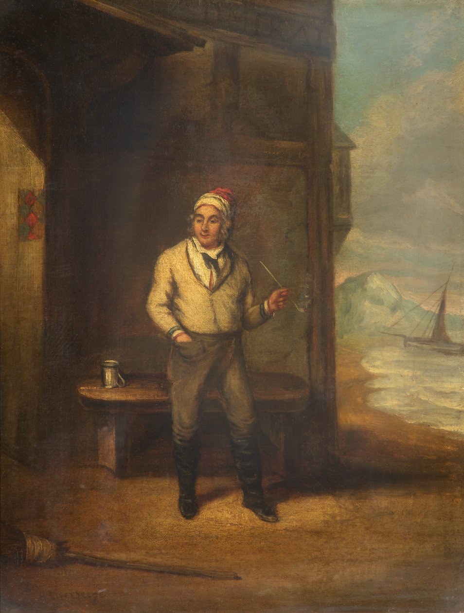 Njutande av en pipa, ca 1820-32 av Henry Liverseege