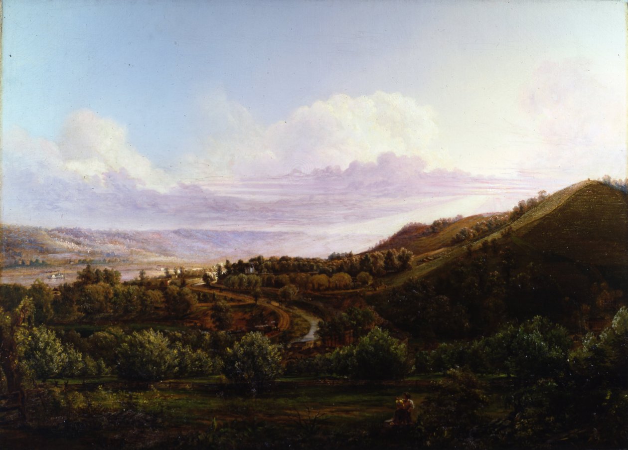 Vy över Bald Face Creek i Ohio River Valley av Henry Lovie
