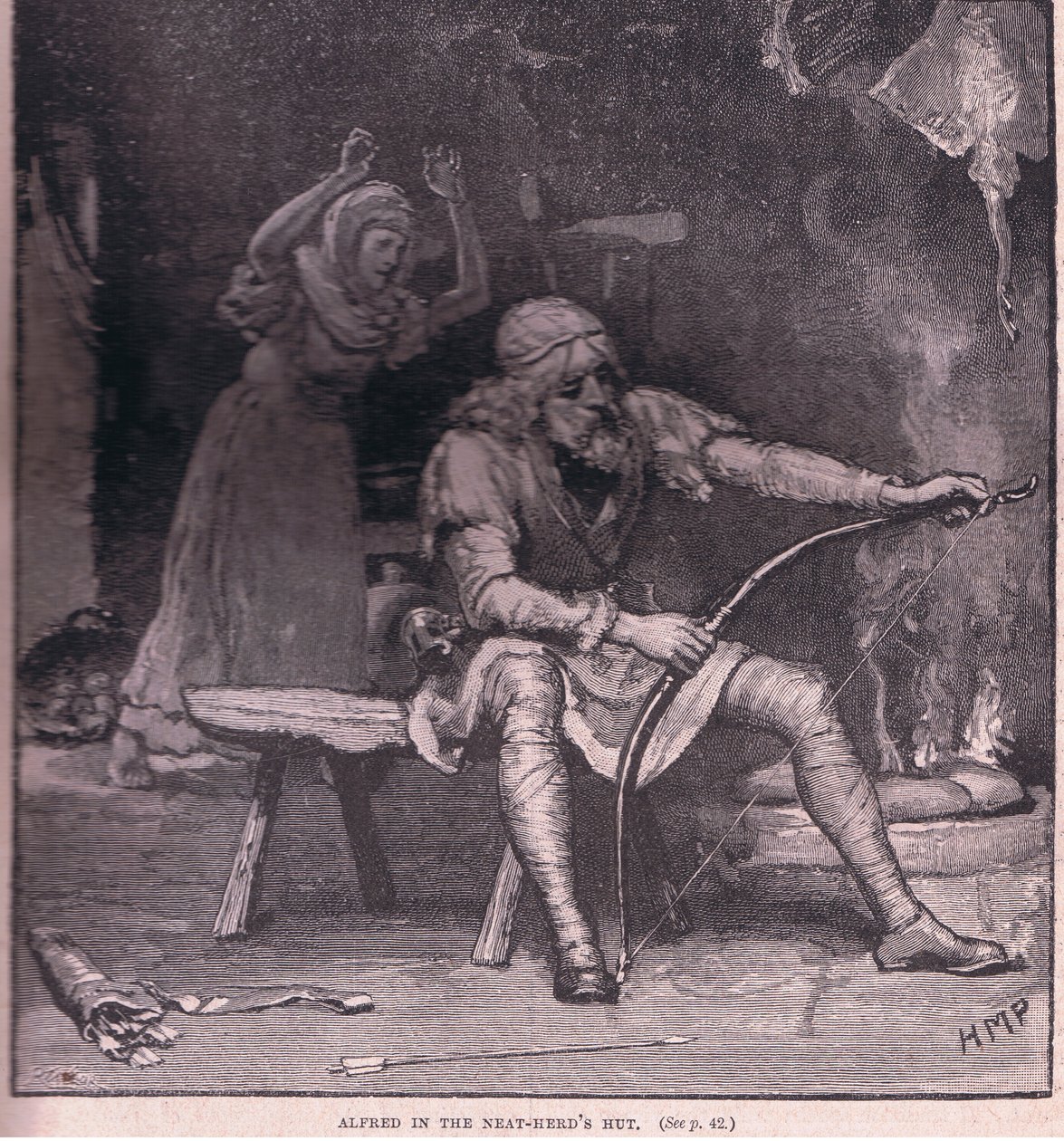 Alfred i prydlig flockkoja 878 e.Kr av Henry Marriott Paget