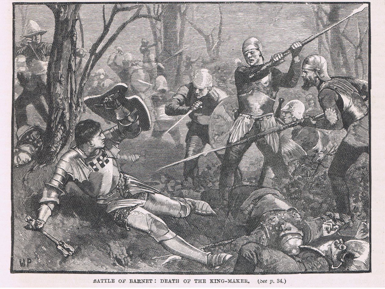 Battle of Barnet: Warwick the king makers död 1471 av Henry Marriott Paget