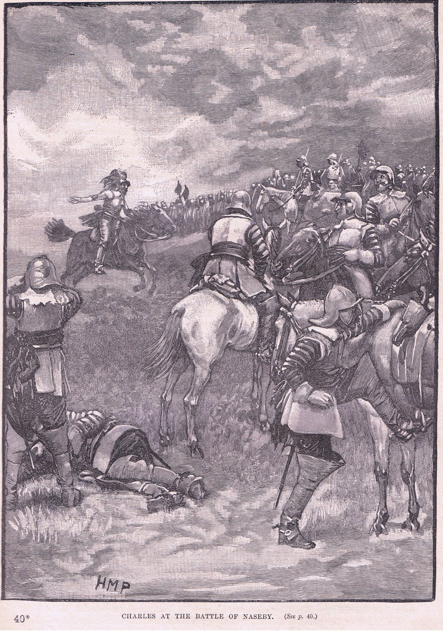 Charles i slaget vid Naseby 1645 e.Kr av Henry Marriott Paget