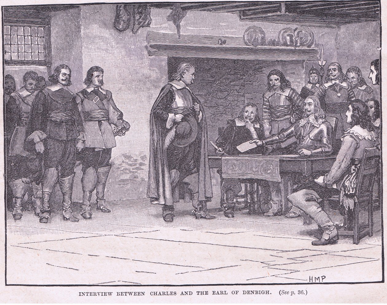 Intervju mellan Charles och jarlen av Denbigh 1644 e.Kr av Henry Marriott Paget