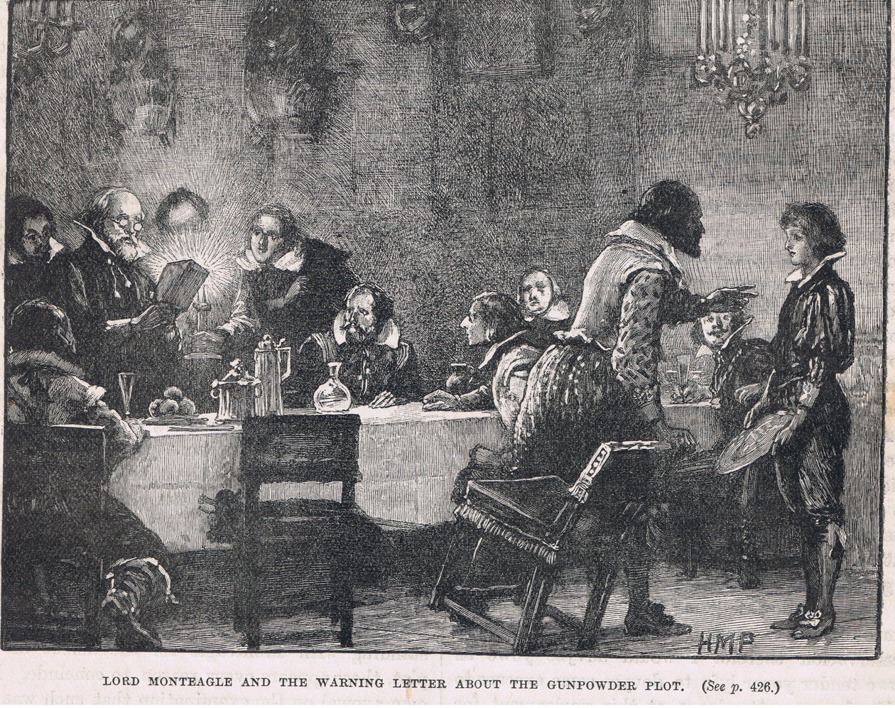 Lord Monteagle och varningsbrevet om krutkomplotten 1605 av Henry Marriott Paget