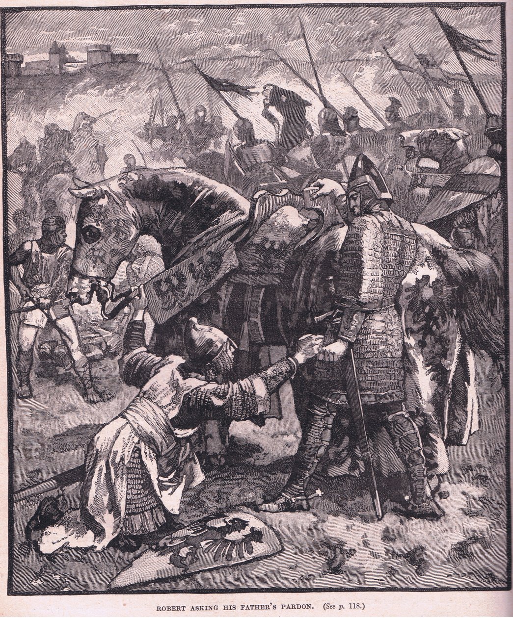 Robert ber sin far om ursäkt 1087 e.Kr av Henry Marriott Paget