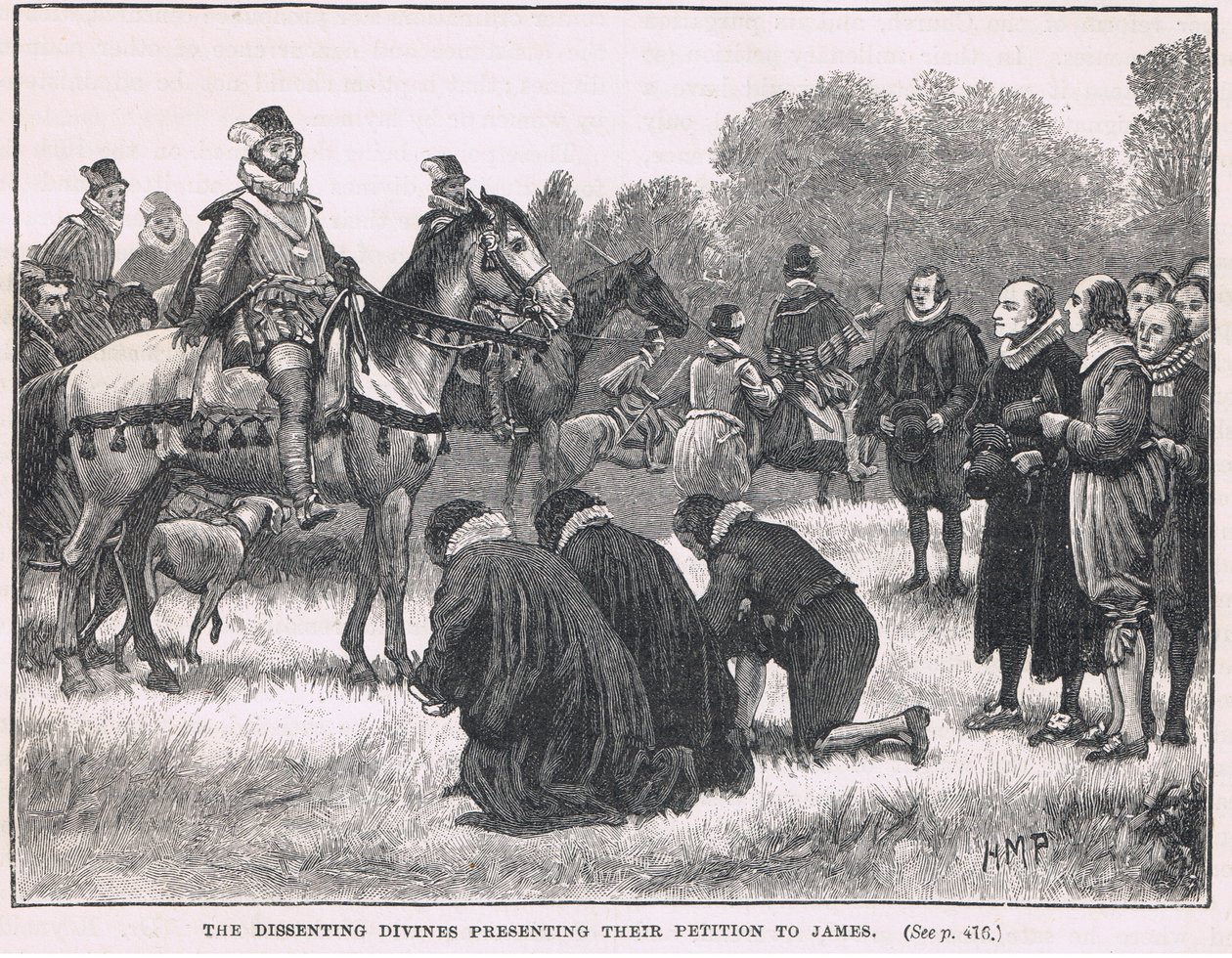 De oliktänkande gudarna presenterar sin petition till James 1603 av Henry Marriott Paget