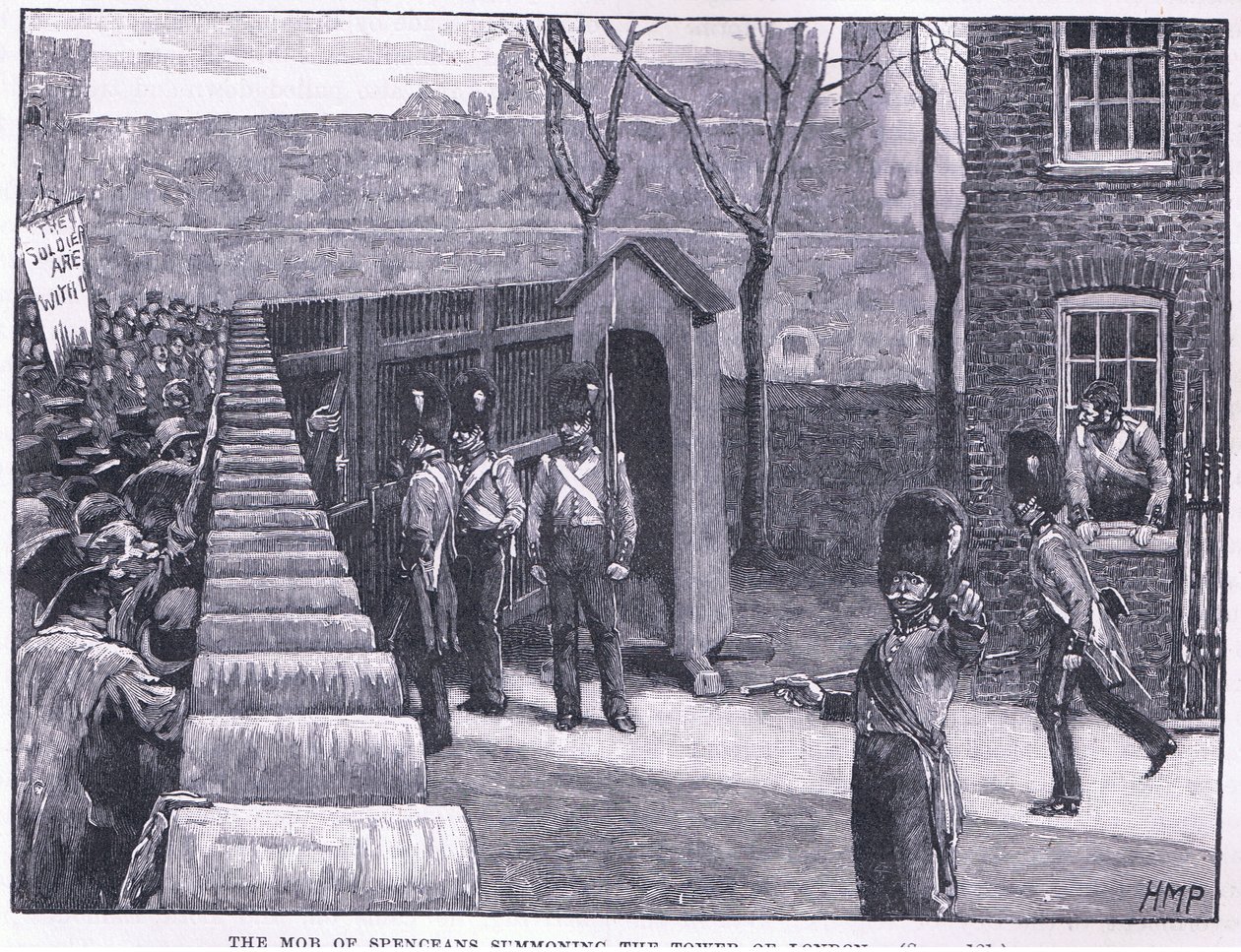 Pöbeln av spenceaner kallar Tower of London 1816 e.Kr av Henry Marriott Paget