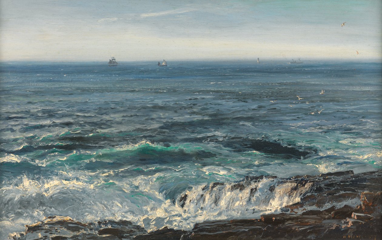 Havslandskap, 1877 av Henry Moore