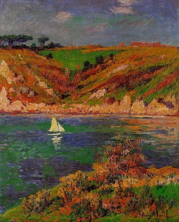  Sailboats in BrittanynFrancais : Groixn  av Henry Moret