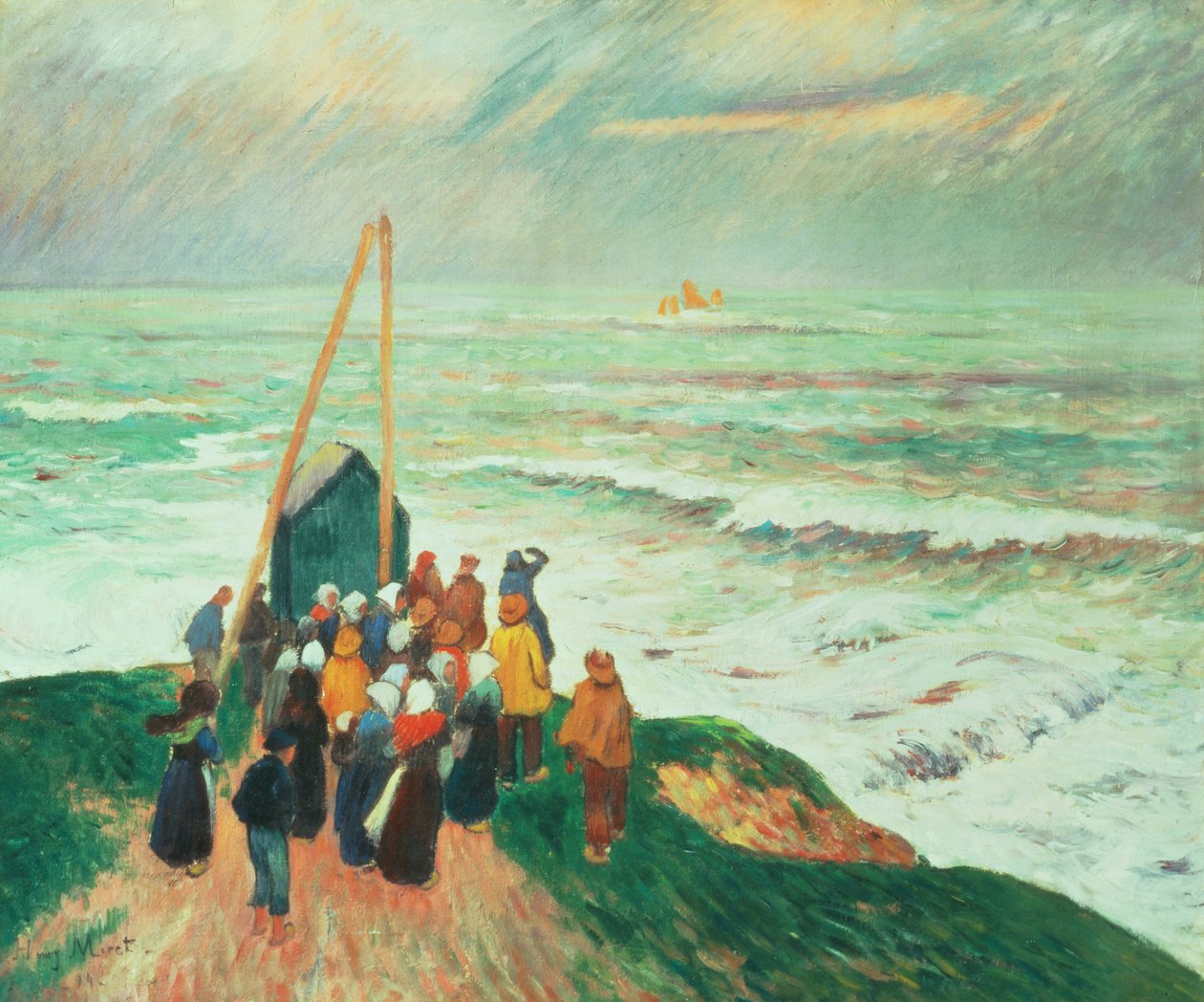 I väntan på fiskarnas återkomst i Bretagne, 1894 av Henry Moret