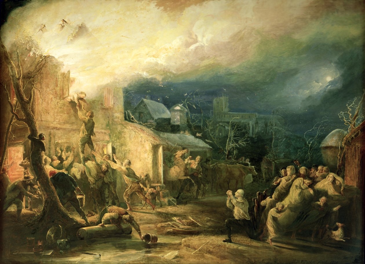 Räddningen av John Wesley från Epworth Rectory Fire, 1840 av Henry Perlee Parker
