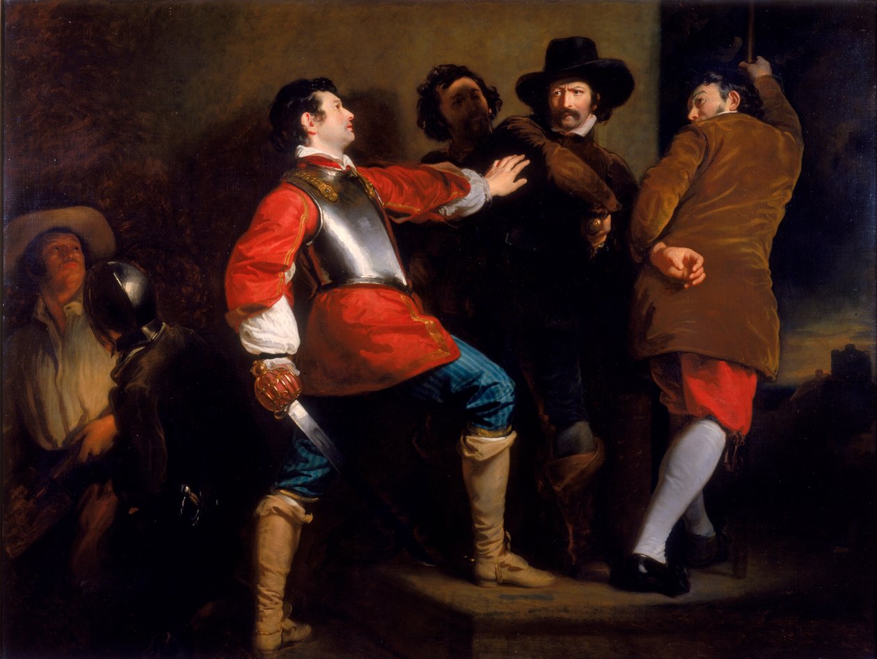 Upptäckten av krutkomplotten och gripandet av Guy Fawkes, ca 1823 av Henry Perronet Briggs