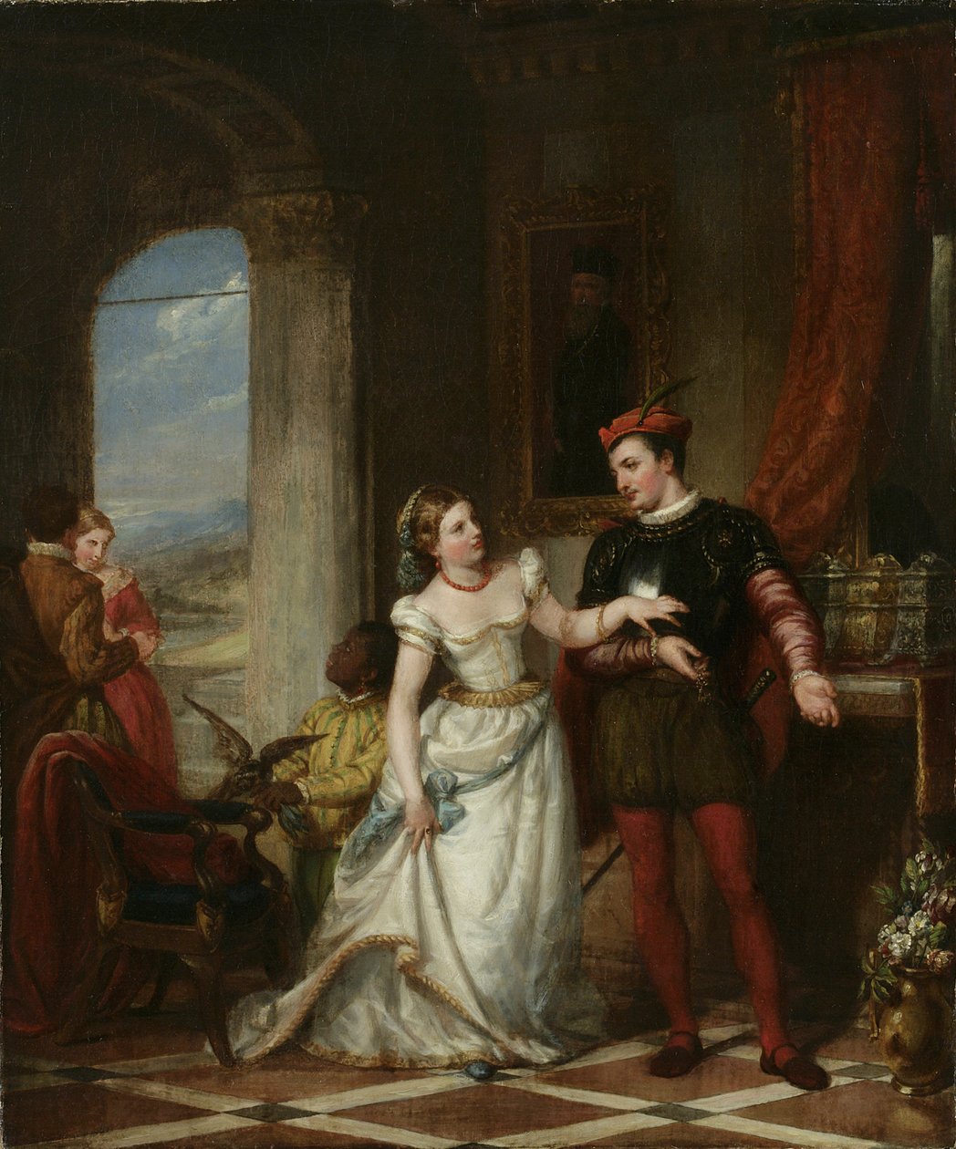 Portia och Bassanio - från handelsmannen i Venedig, 1865 av Henry Peters Gray
