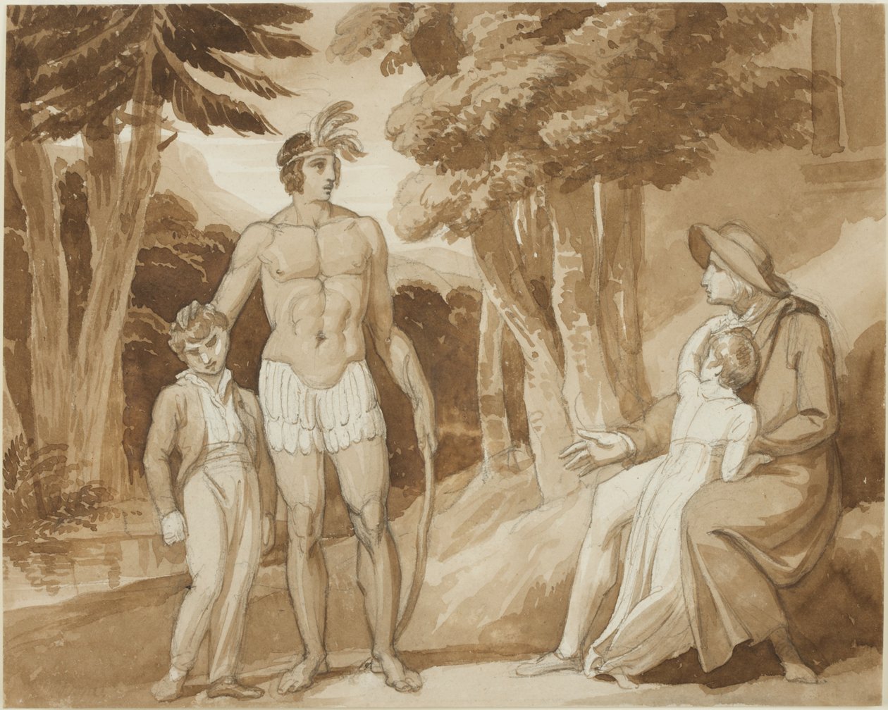 Illustration till "Gertrude of Wyoming" (bläck och penna på papper) av Henry Pierce Bone