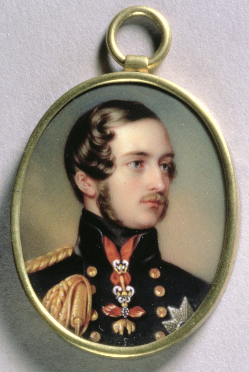 Porträtt miniatyr av Prince Albert, 1842 (wc på emalj på guld) av Henry Pierce Bone