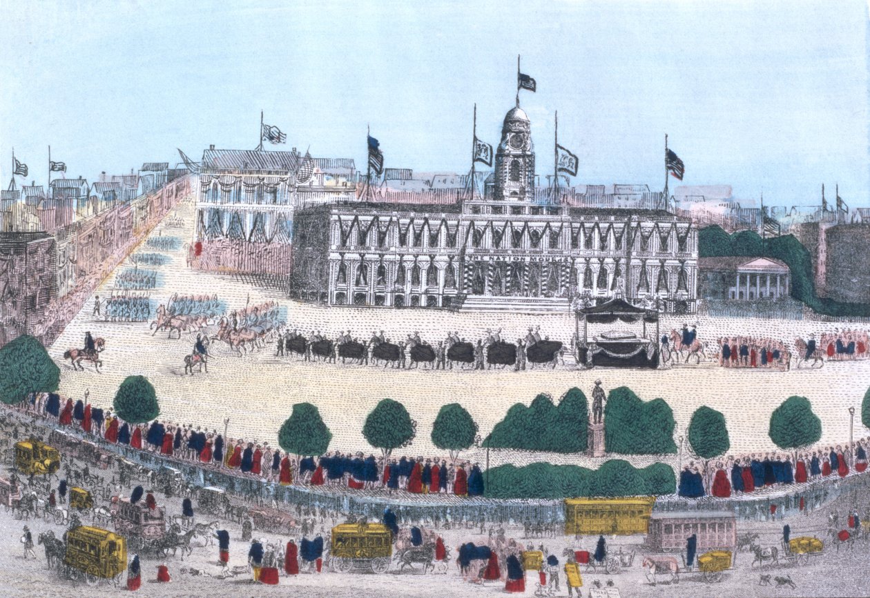 Begravningståg till minne av president Abraham Lincoln, pub. av Charles Magnus, 1865 av Henry R. Robinson