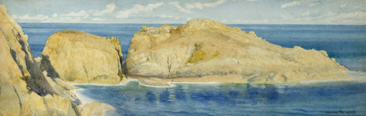Moie de la Breniere Rocks, Sark, omkring 1900 av Henry Ryland