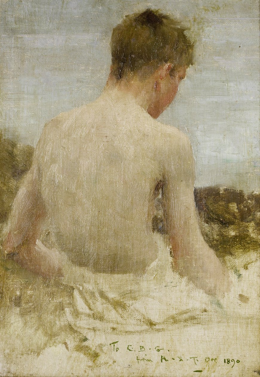 Back of a boy bathern av Henry Scott Tuke
