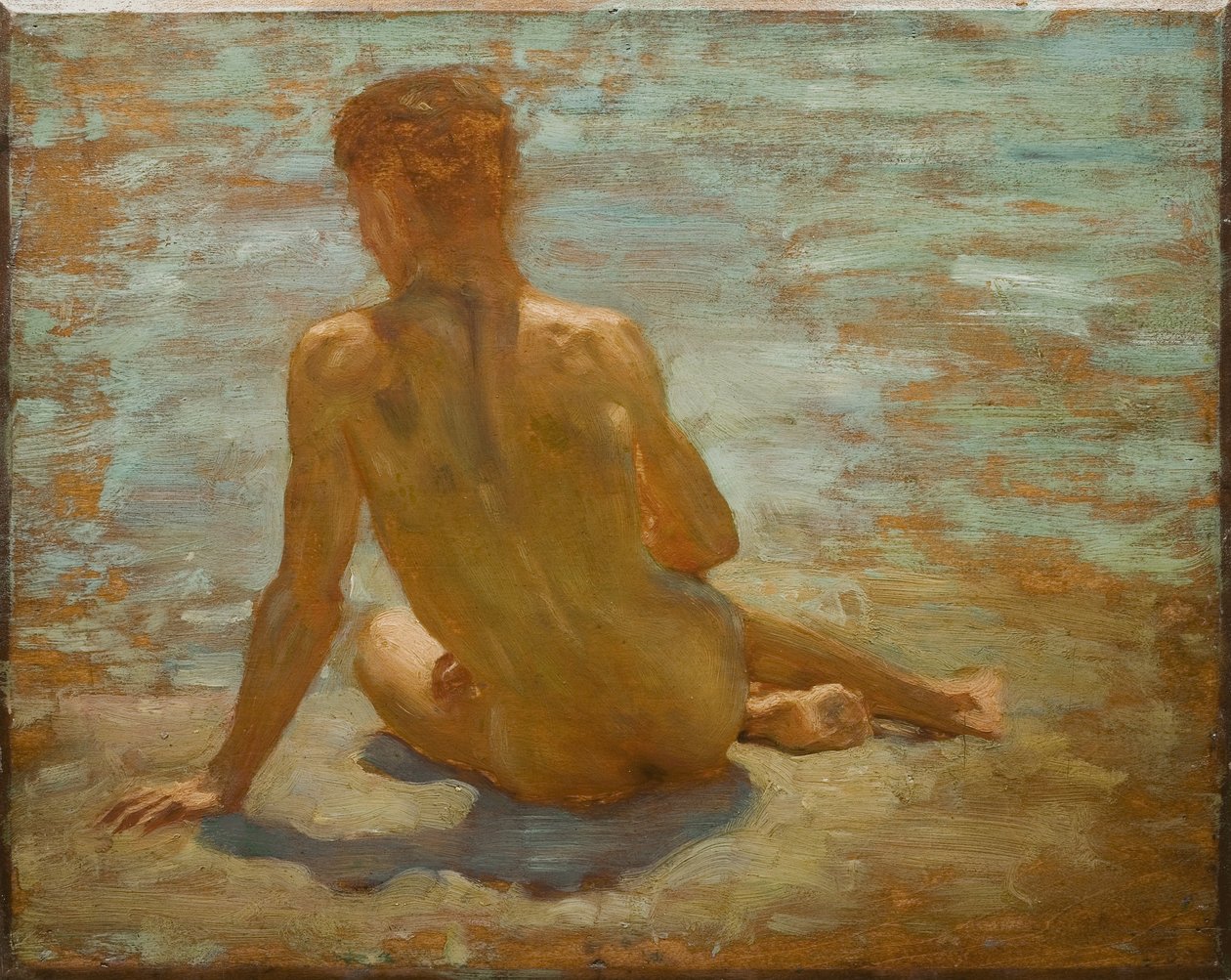 Sketch of Naken Youth (Study for Morning Splendour), c.1921 av Henry Scott Tuke