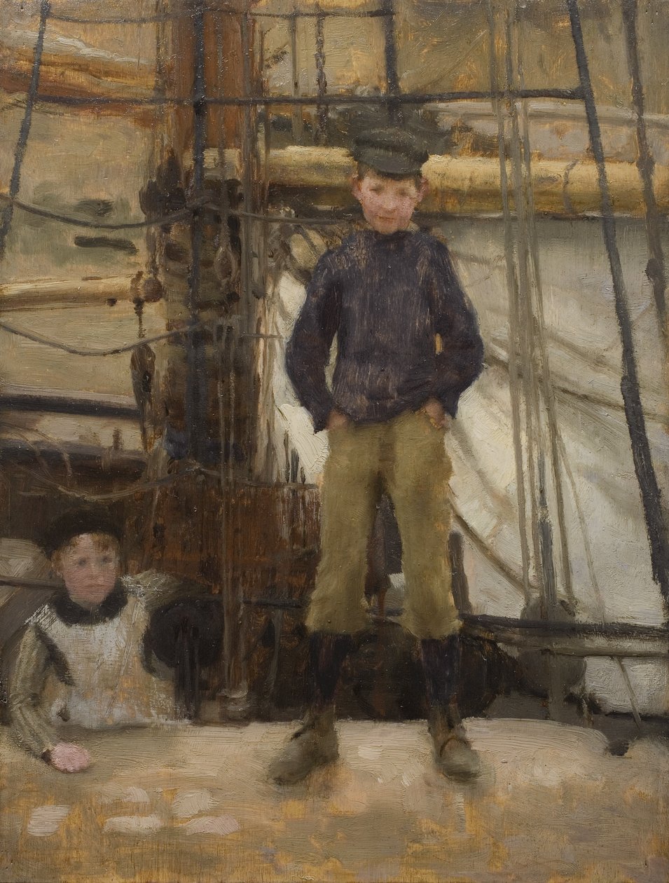 Två barn på däck av Henry Scott Tuke