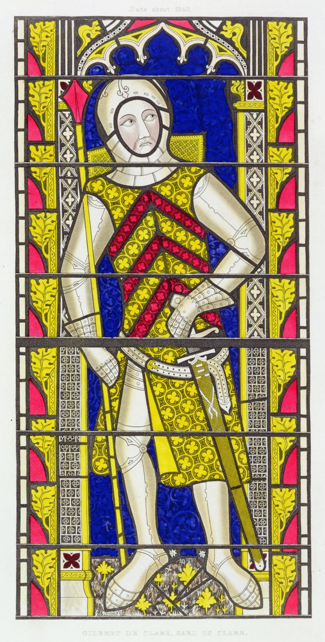 Gilbert de Clare, 3:e earl av Gloucester (1243-95), efter ett målat glasfönster ca 1340 i Tewkesbury Abbey Church av Henry Shaw