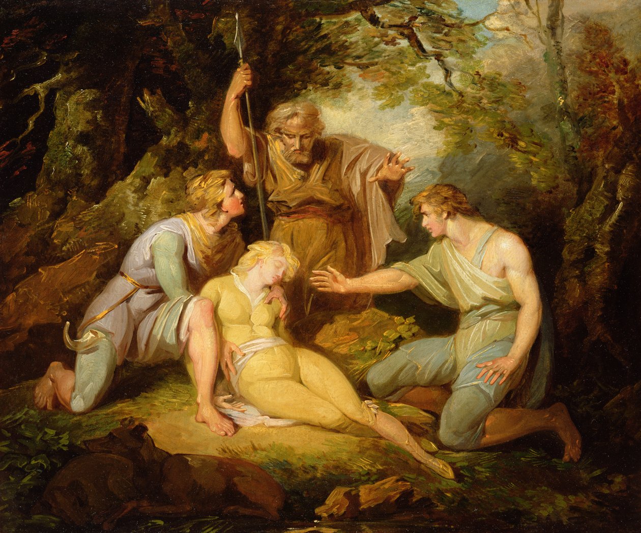 Scene II Akt IV från "Cymbeline" av William Shakespeare (1564-1616) av Henry Singleton