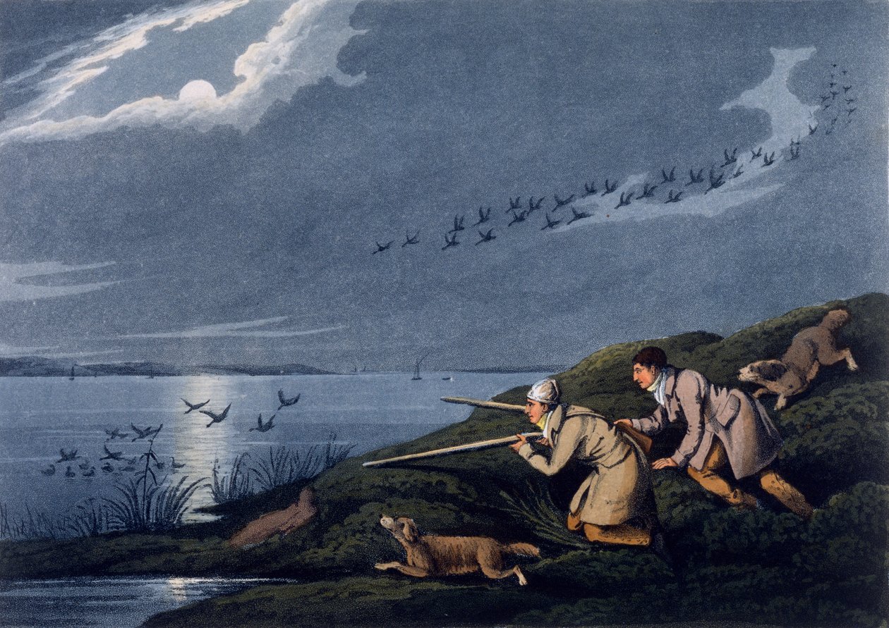 Skjutning av vilda fåglar, 1820 av Henry Thomas Alken