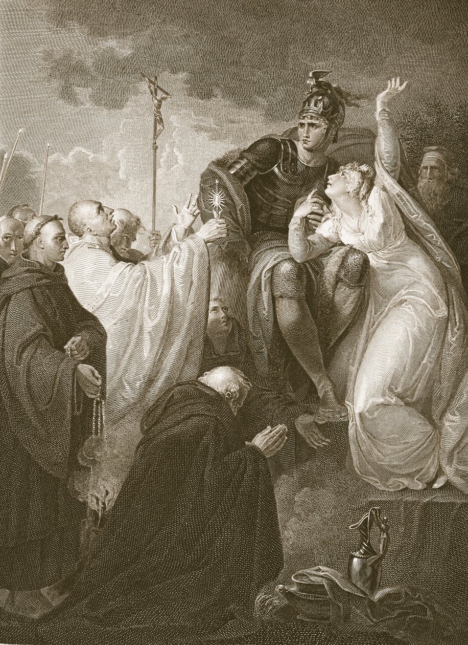Den helige Augustinus inför Ethelbert, graverad av A. Smith, illustration från David Humes "The History of England", utgiven av R. Bowyer, London, 1812. av Henry Tresham
