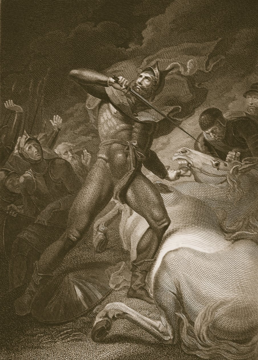 The Resolute Conduct of the Earl of Warwick before the Battle of Towton, graverad av T. Holloway, illustration från David Humes "The History of England", utgiven av R. Bowyer, London, 1812 (graverad). av Henry Tresham