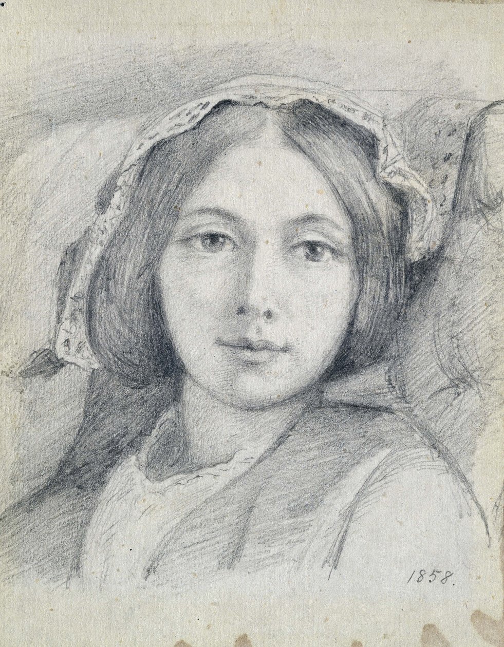 Mary Ellen Meredith, 1858 (penna på lagt papper) av Henry Wallis