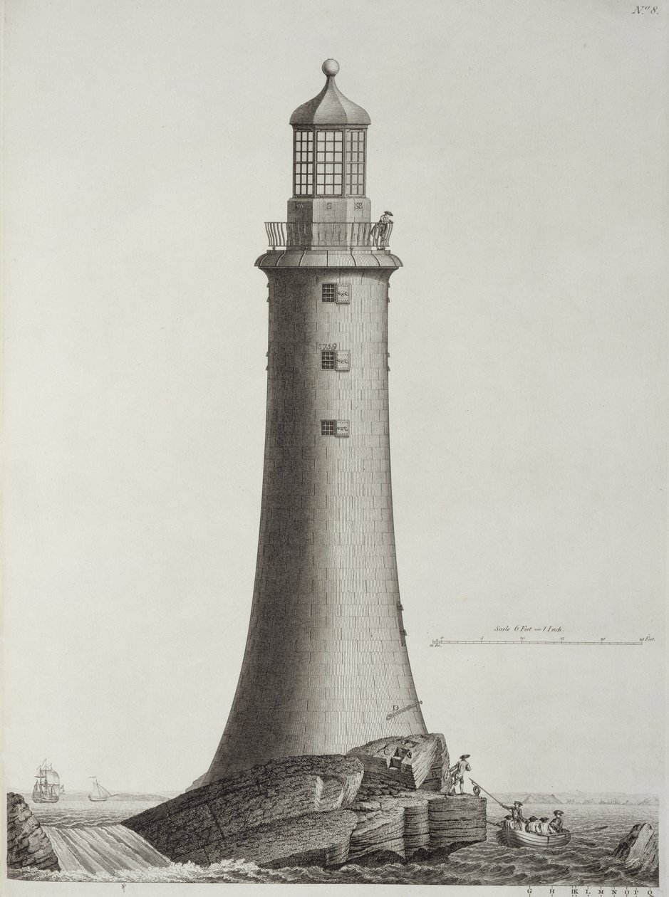 Eddystone Lighthouse graverad av Edward Rooker (ca 1712-74), 1763 av Henry Winstanley