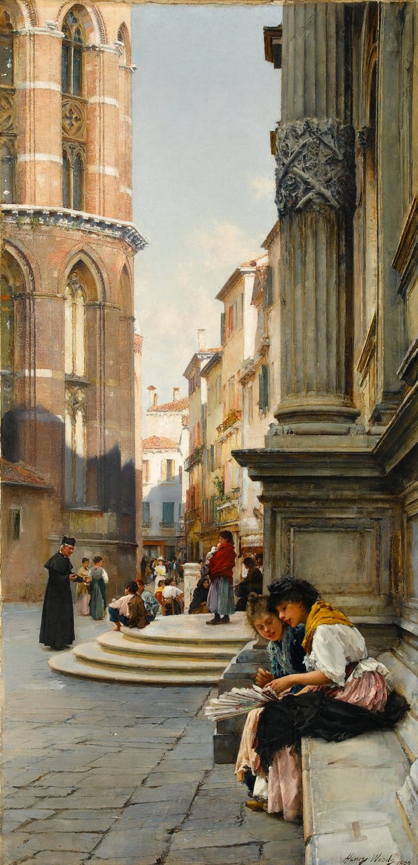 Frari-kyrkan och San Rocco-skolan, Venedig, 1892 av Henry Woods