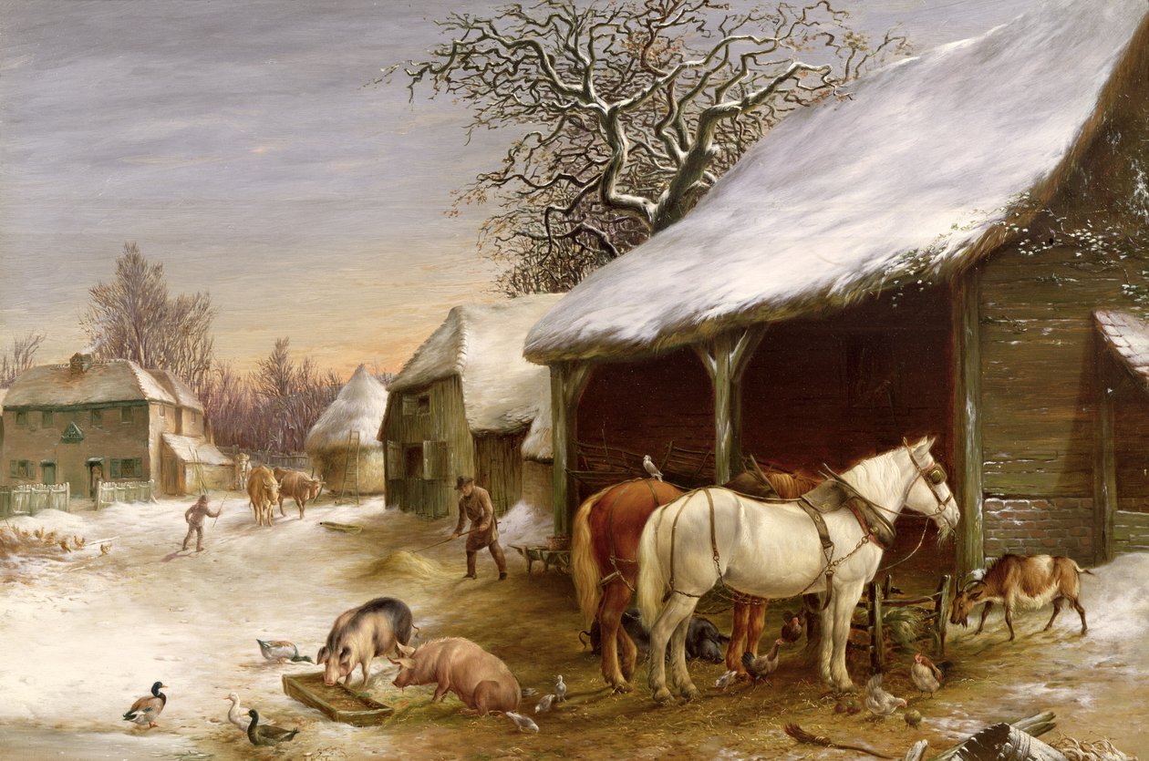 Gården på vintern av Henry Woollett