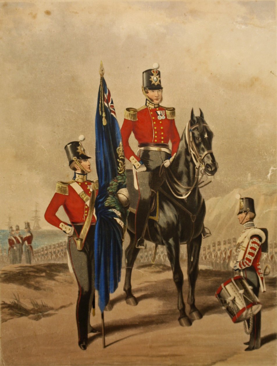 Royal Marines med en fältofficer och en löjtnant, 1850 av Henry de Daubrava