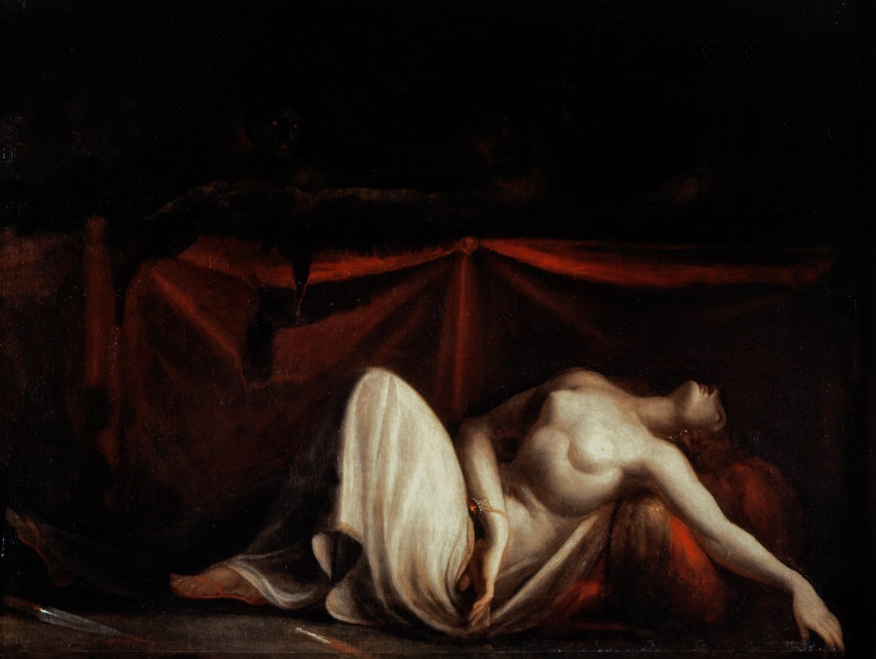 Den mördade kvinnan och furierna (olja på duk) av Henry (1741-1825) Fuseli